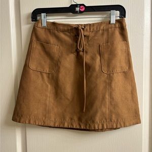 Faux Suede Mini Skirt